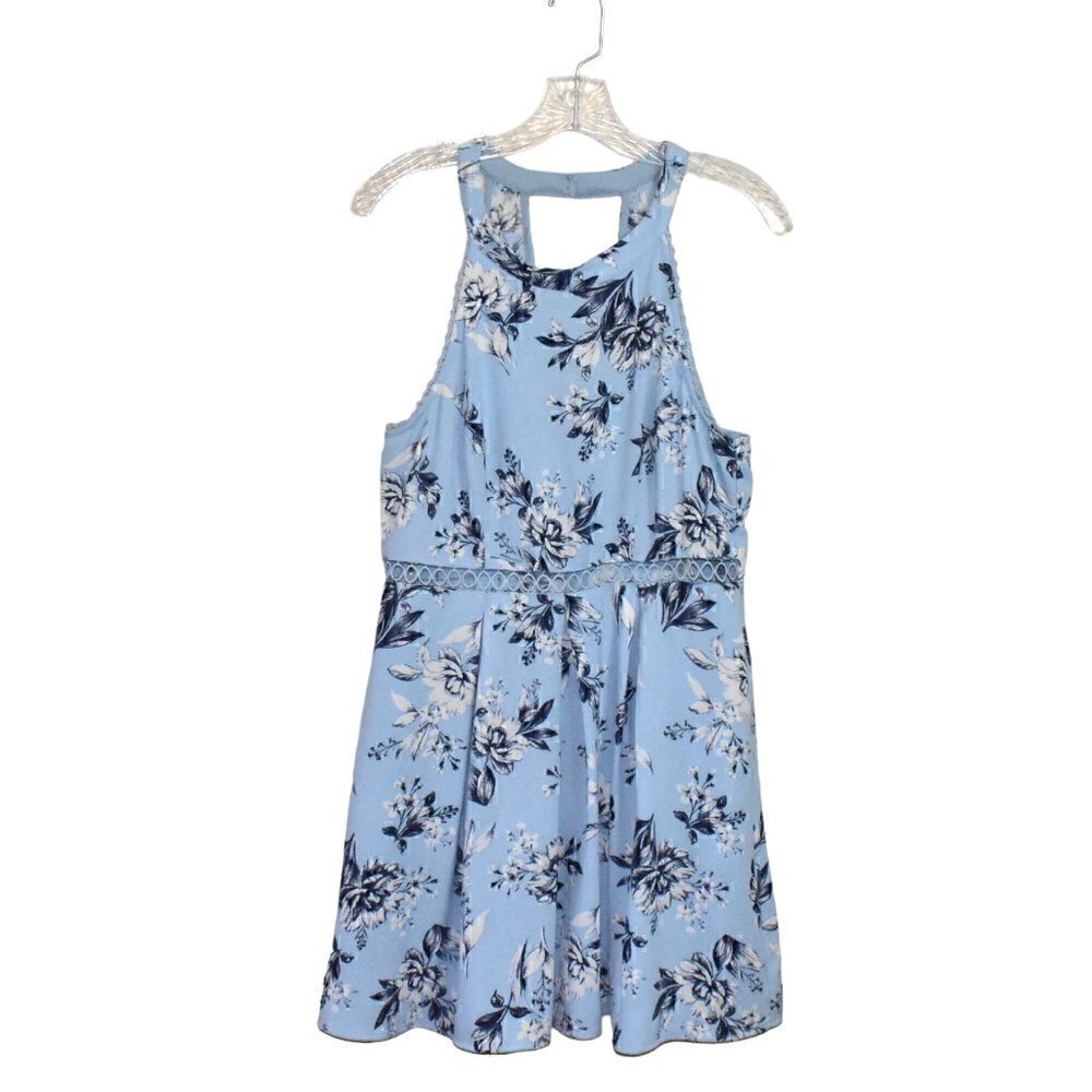 Speechless Sleeveless Cut Out Scoop Neck Floral Skater Summer Mini Dress…